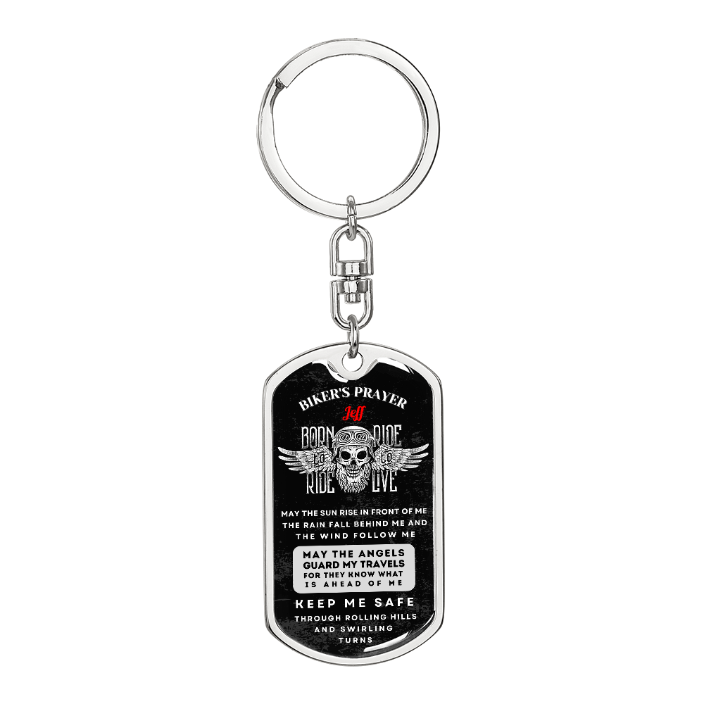 Keychain dog tag for Biker