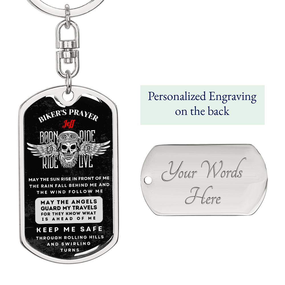 Keychain dog tag for Biker