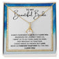To My Beautiful Bride-Hand In Hand | Alluring Beauty Necklace
