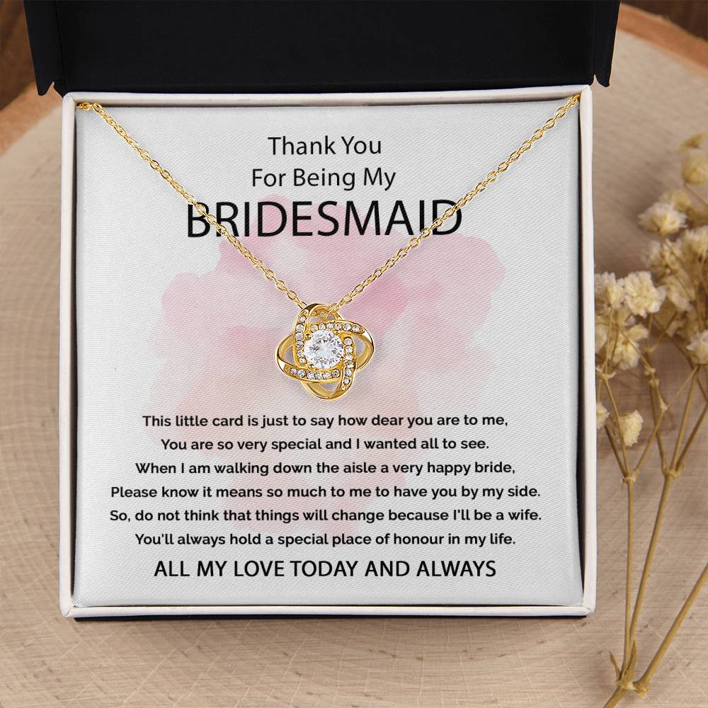 Thank You For Being My Bridesmaid - Love Knot Necklace