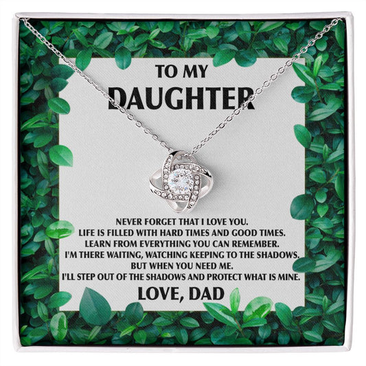 To my Daughter - Leaf | Love Knot Necklace