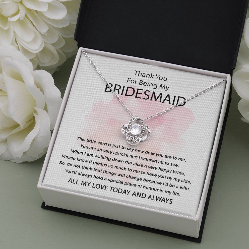 Thank You For Being My Bridesmaid - Love Knot Necklace