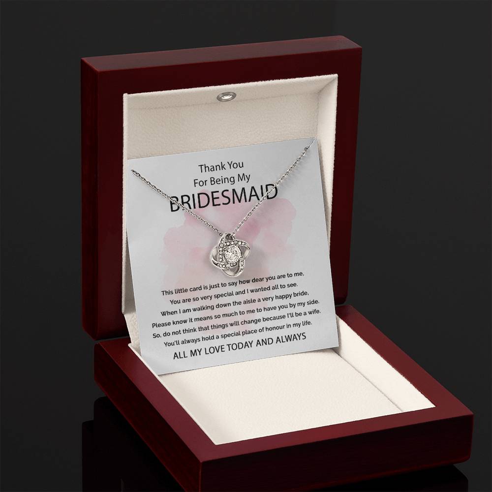 Thank You For Being My Bridesmaid - Love Knot Necklace