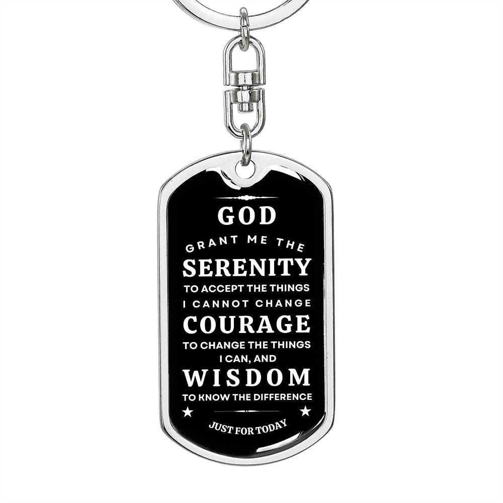 Keychain with Serenity Prayer B&W