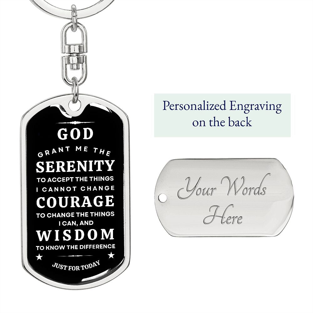 Keychain with Serenity Prayer for him or her