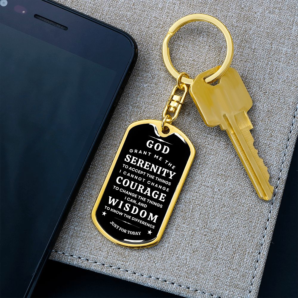 Keychain with Serenity Prayer for him or her