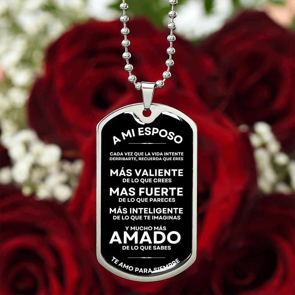 A Mi Esposo, Te Amo Para Siempre - Military Dog Tag Gift