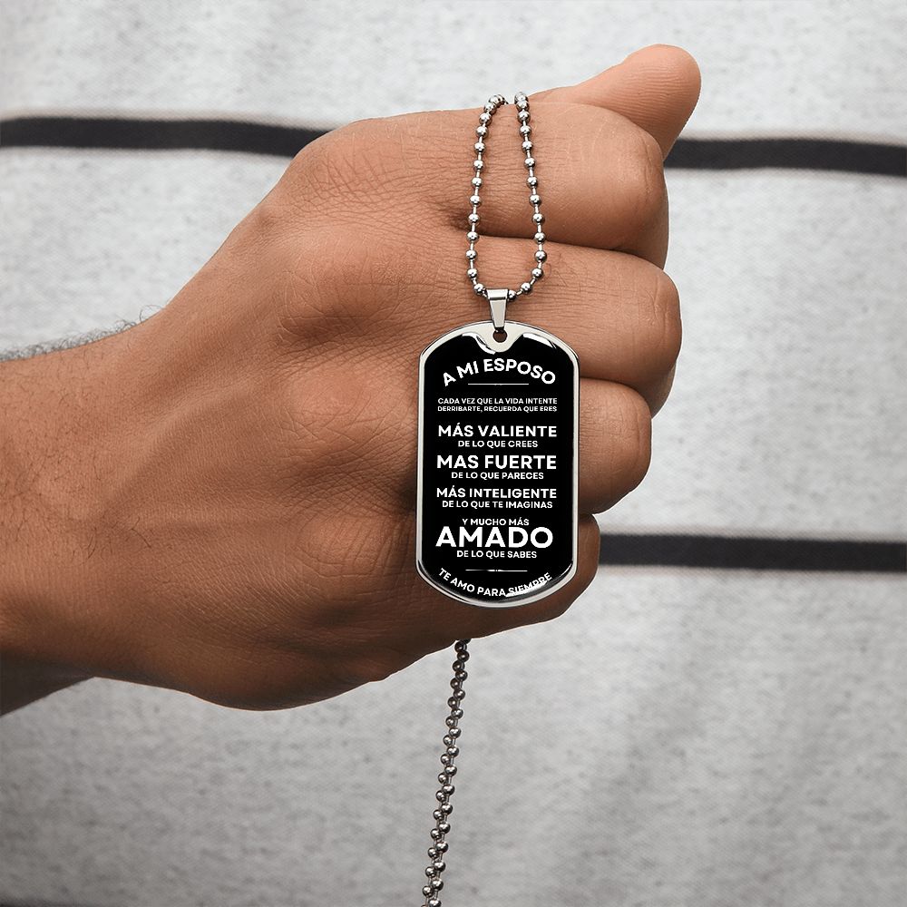 A Mi Esposo, Te Amo Para Siempre - Military Dog Tag Gift