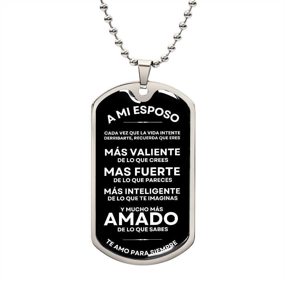 A Mi Esposo, Te Amo Para Siempre - Military Dog Tag Gift