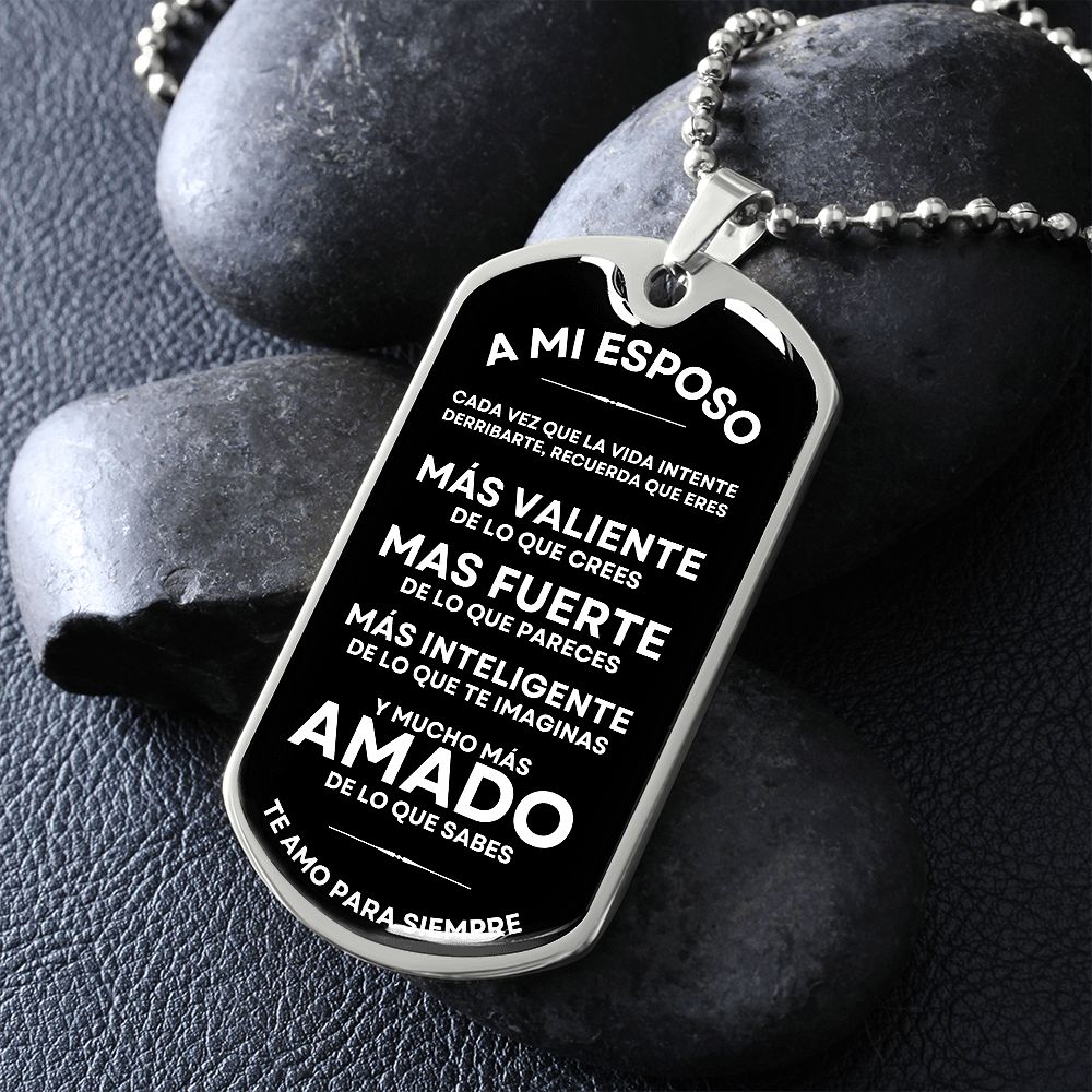 A Mi Esposo, Te Amo Para Siempre - Military Dog Tag Gift