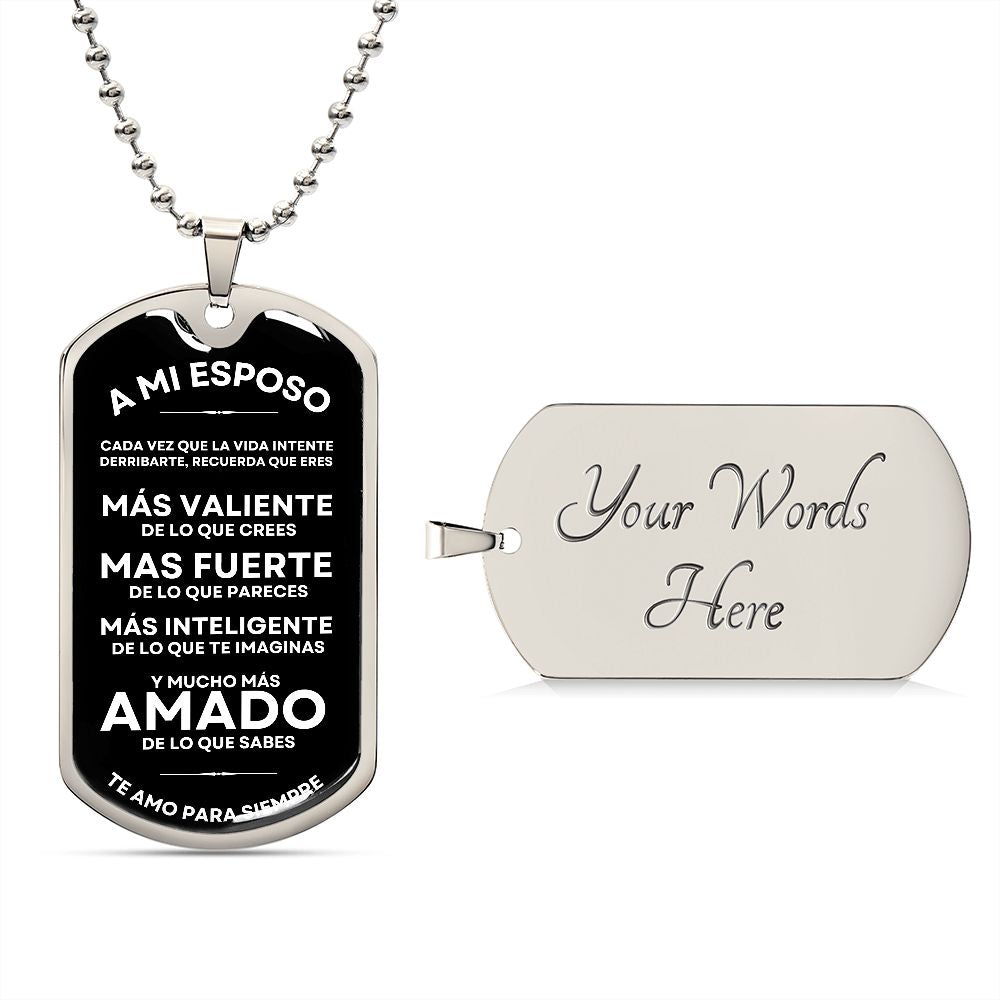 A Mi Esposo, Te Amo Para Siempre - Military Dog Tag Gift