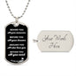 Class of 2023 Graduation Military Dog Tag with Engraved Motivational Message