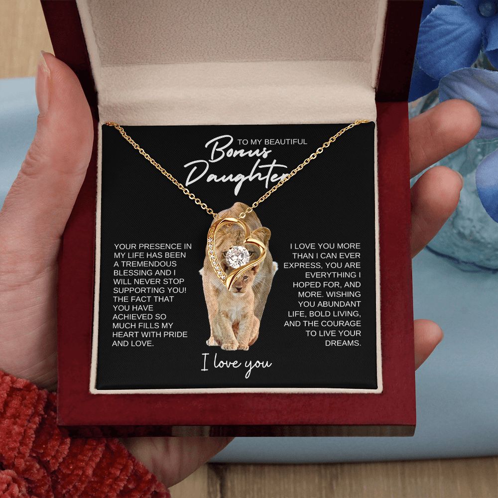 To My Bonus Daughter | Lioness Blessing | Necklace | FL