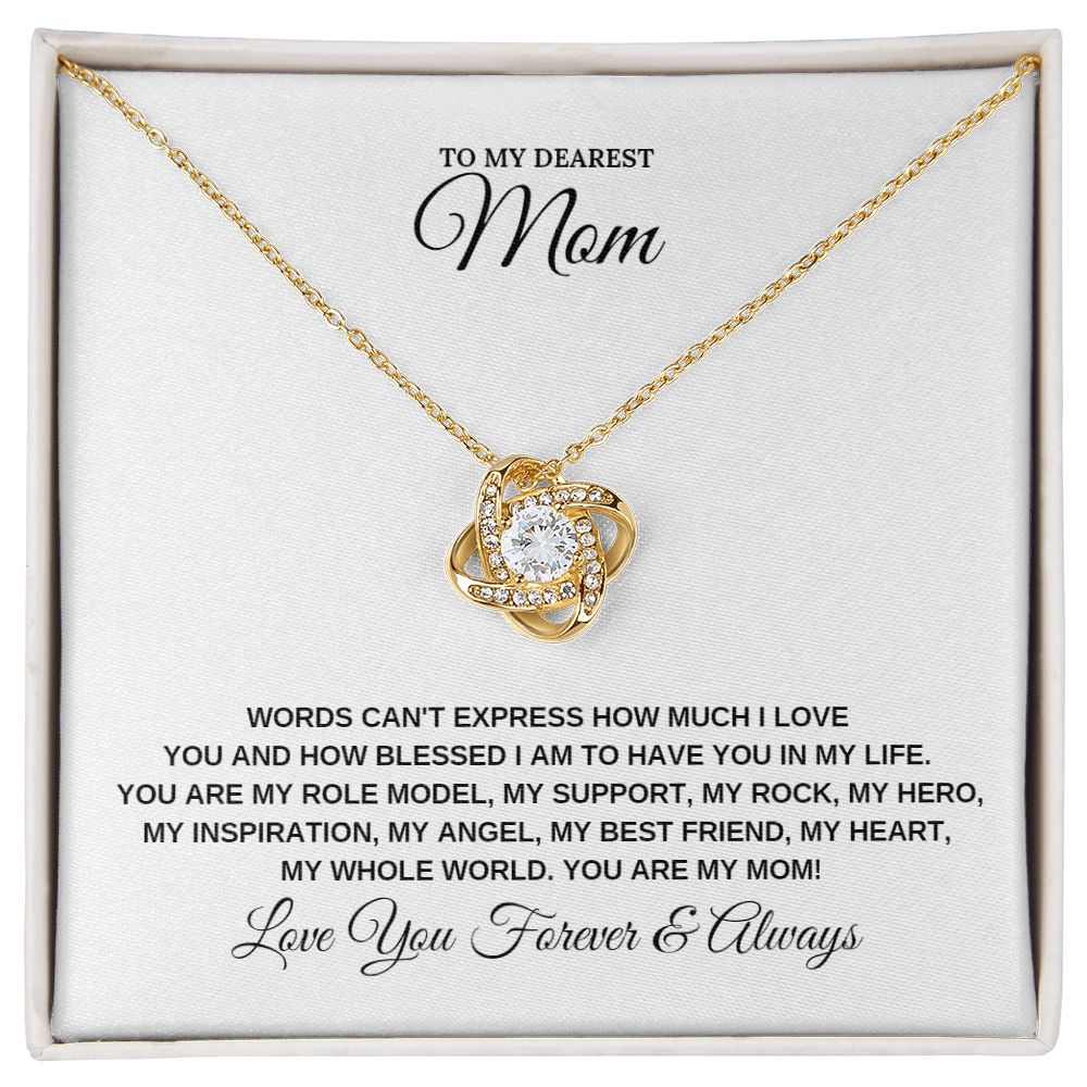 Love Knot Necklace | Gift For Mom | Words Can't Express How Much I Love You