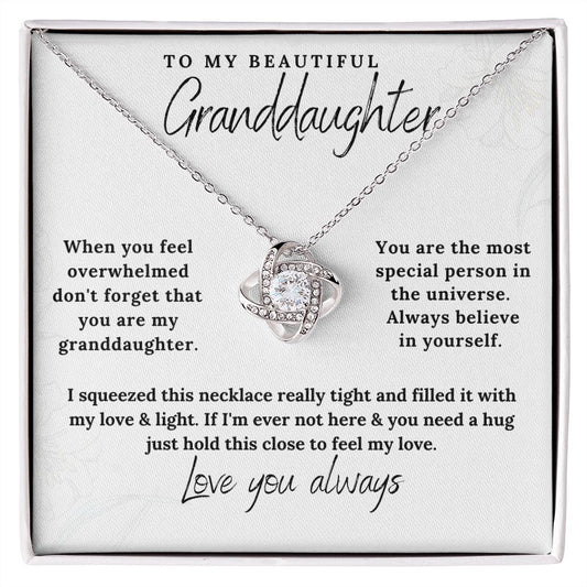 Gift To My Beautiful Granddaughter | Love Knot Necklace