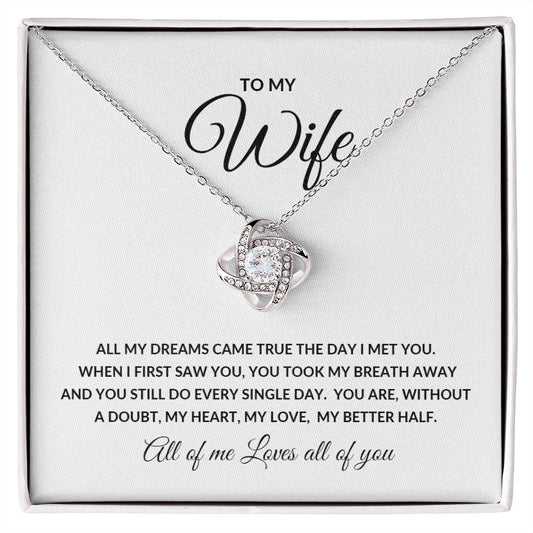 Valentines_wife Gift To my Wife | Love Knot Necklace