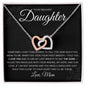 Gift to Daughter from Mom - Love You Since Birth - Interlocking Hearts