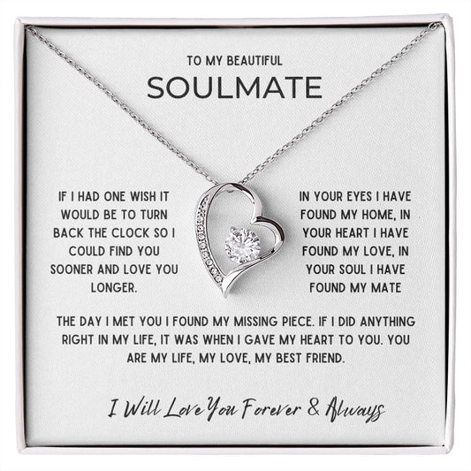 Gift To My Beautiful Soulmate | One Wish | Forever Love Necklace