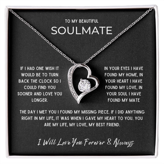 Gift To My Beautiful Soulmate | One Wish | Forever Love Necklace