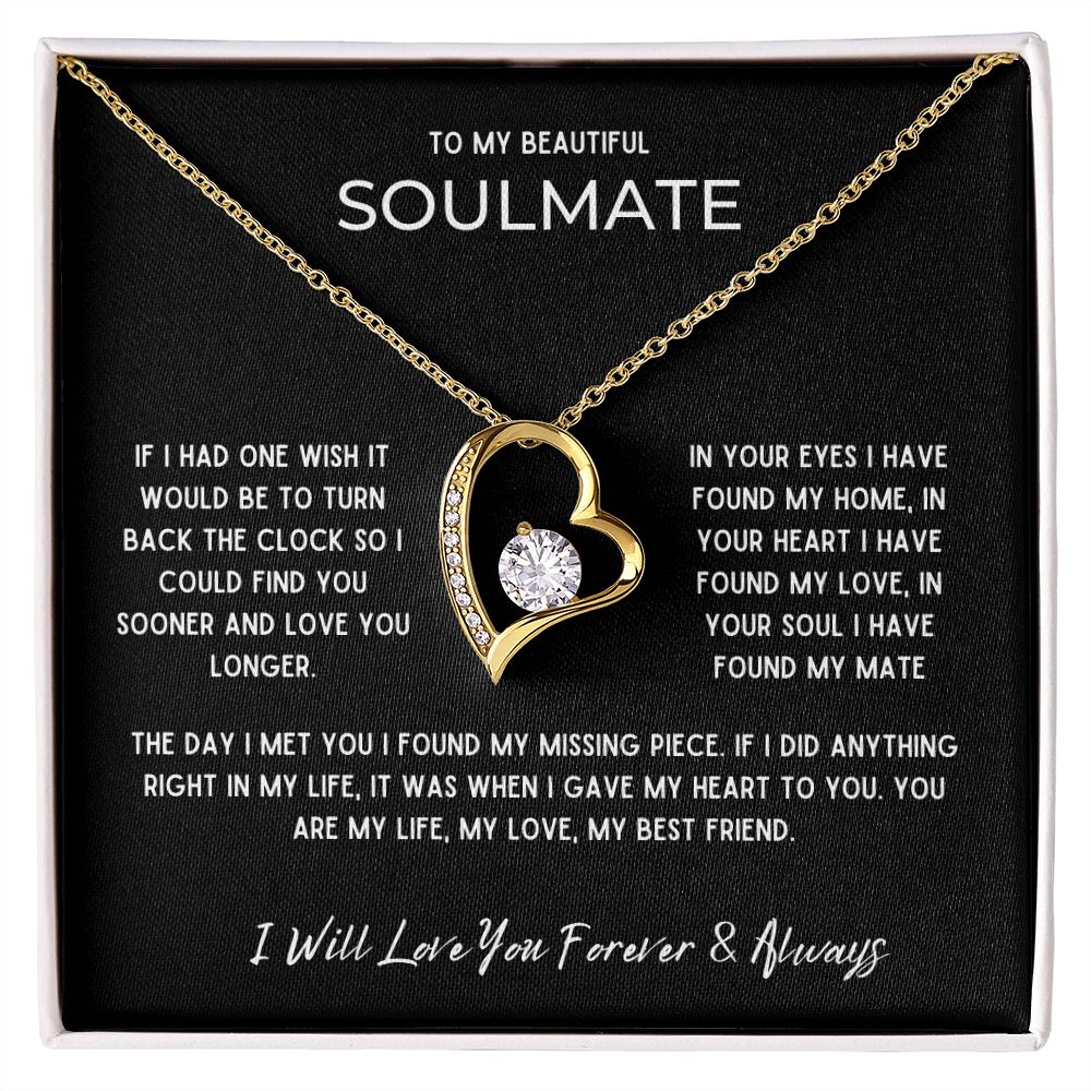 Gift To My Beautiful Soulmate | One Wish | Forever Love Necklace