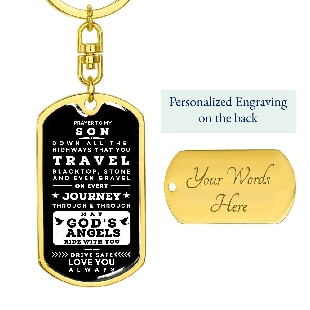 Keychain with Prayer for My Son, Driver Prayer, Best Gift for Son, Birthday, Graduation, Christmas