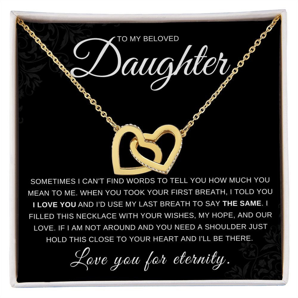 Gift to Daughter, Interlocking Hearts, Necklace, Meaningful Gift From mother, Christmas, Birthday, Graduation
