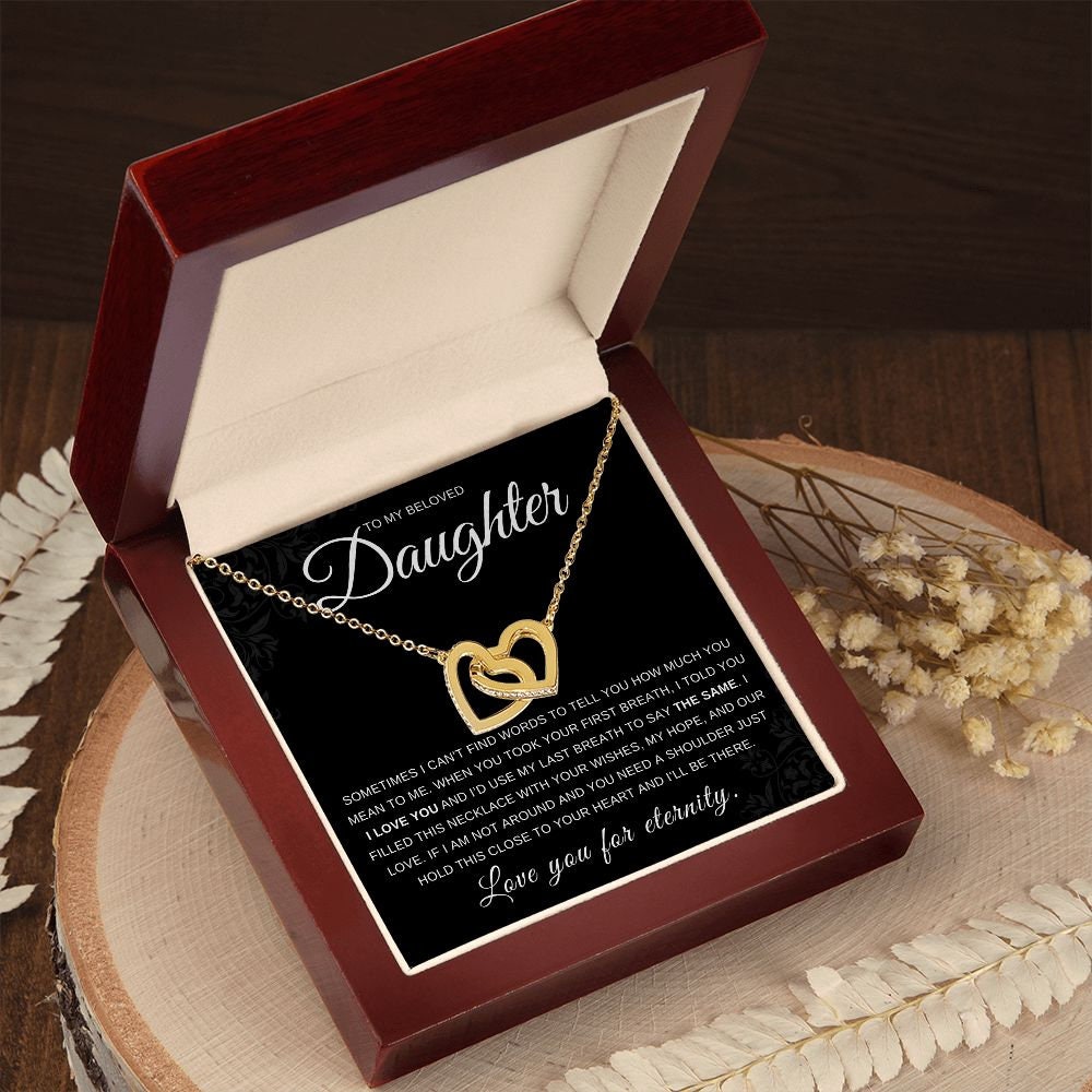 Gift to Daughter, Interlocking Hearts, Necklace, Meaningful Gift From mother, Christmas, Birthday, Graduation