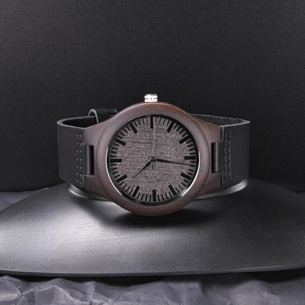 Engraved Wooden Watch I Love You Till The End Of Time | Anniversary Gift for Him, Boyfriend Gift, Gift for Dad, Gift for Son