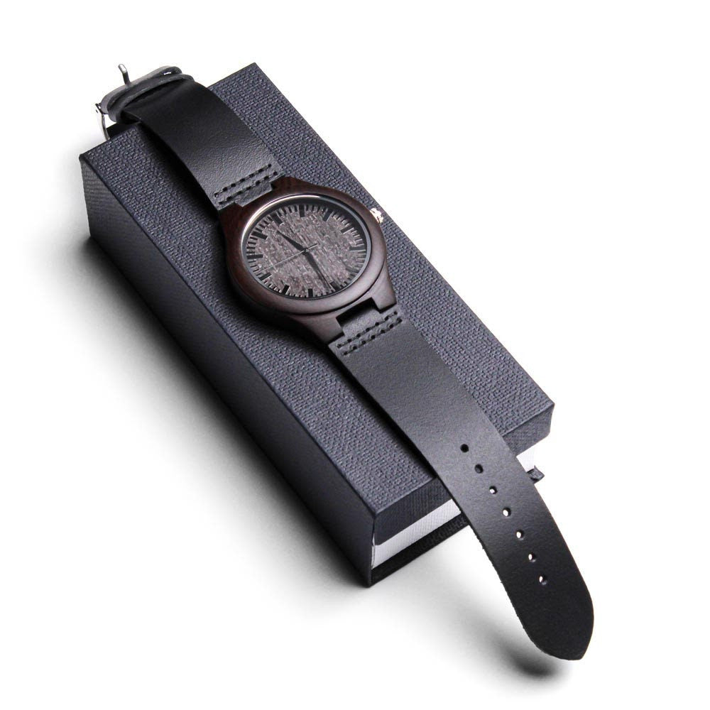 Engraved Wooden Watch I Love You Till The End Of Time | Anniversary Gift for Him, Boyfriend Gift, Gift for Dad, Gift for Son