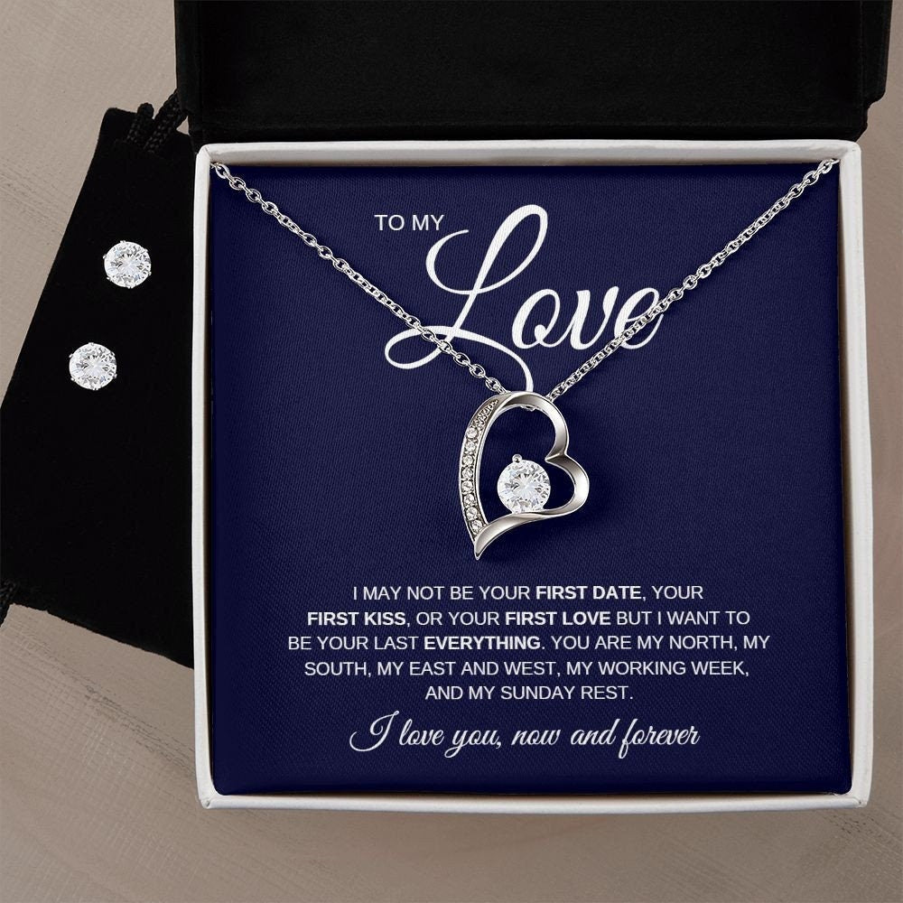Forever Love Necklace to My Love with Earring Set | You are my Sunday Rest | Perfect Soulmate Gift on Christmas, Birthday, Anniversary