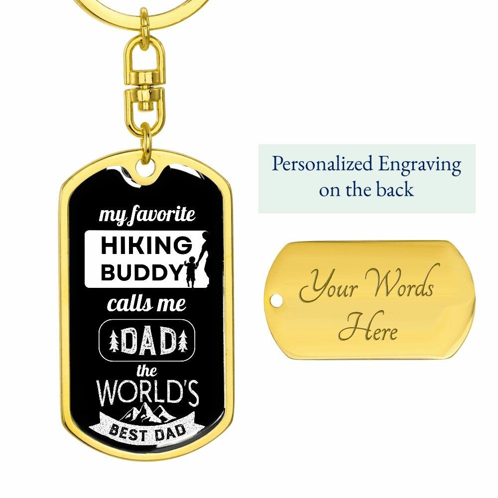 Gift to My Hiking Dad - Personalized Keychain for Dad