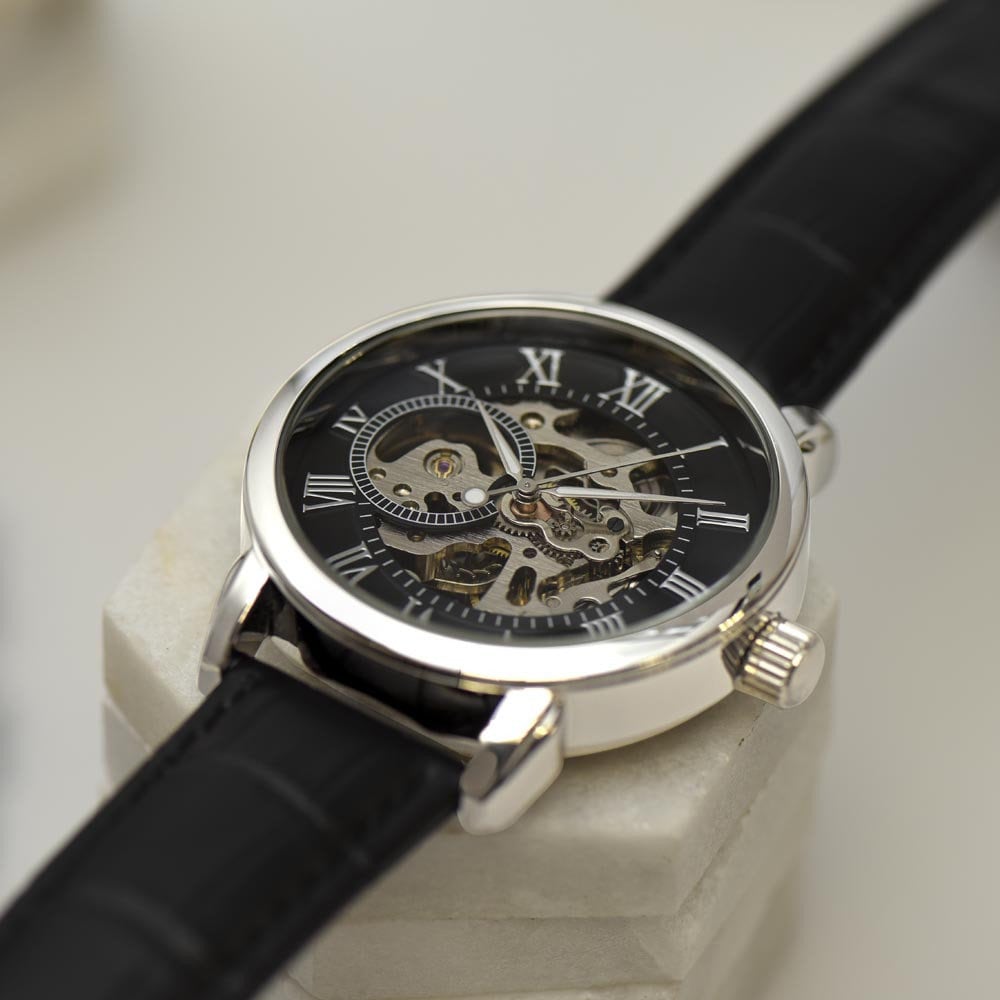 Men's Openwork Watch To My Son With Mindful Message Card - Gift From Dad, Perfect Christmas Gift, Birthday, Graduation, Wedding Gift