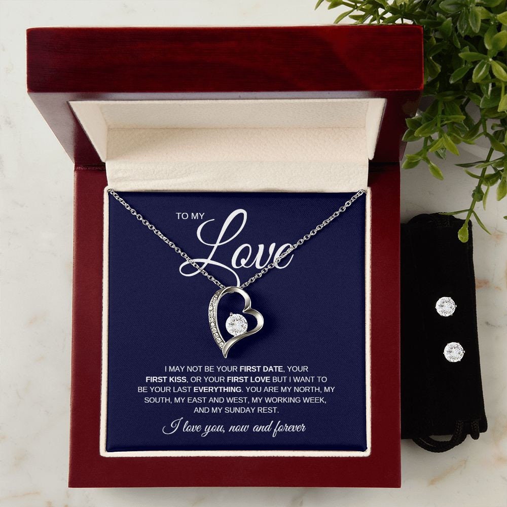 Forever Love Necklace to My Love with Earring Set | You are my Sunday Rest | Perfect Soulmate Gift on Christmas, Birthday, Anniversary