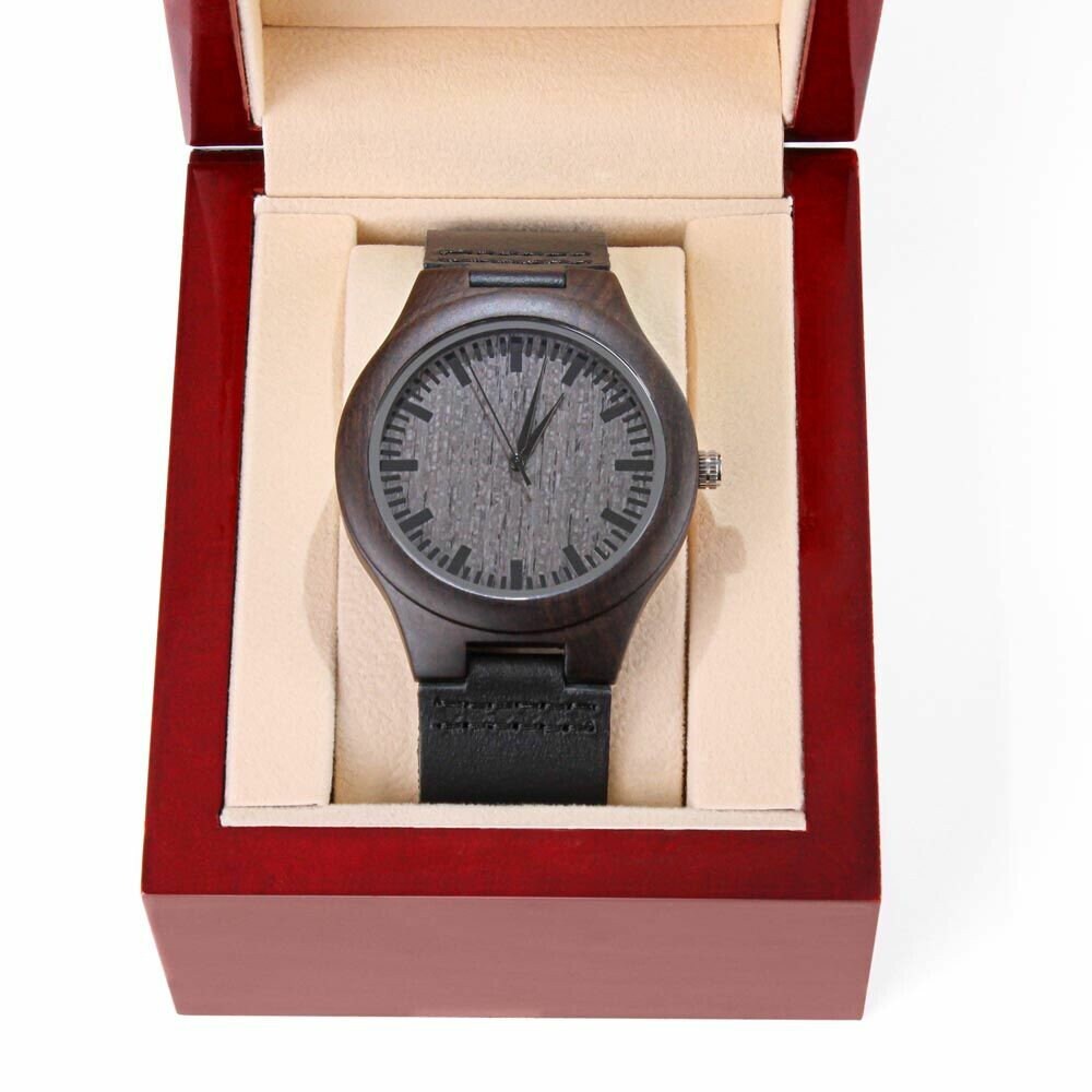 Engraved Wooden Watch I Love You Till The End Of Time | Anniversary Gift for Him, Boyfriend Gift, Gift for Dad, Gift for Son