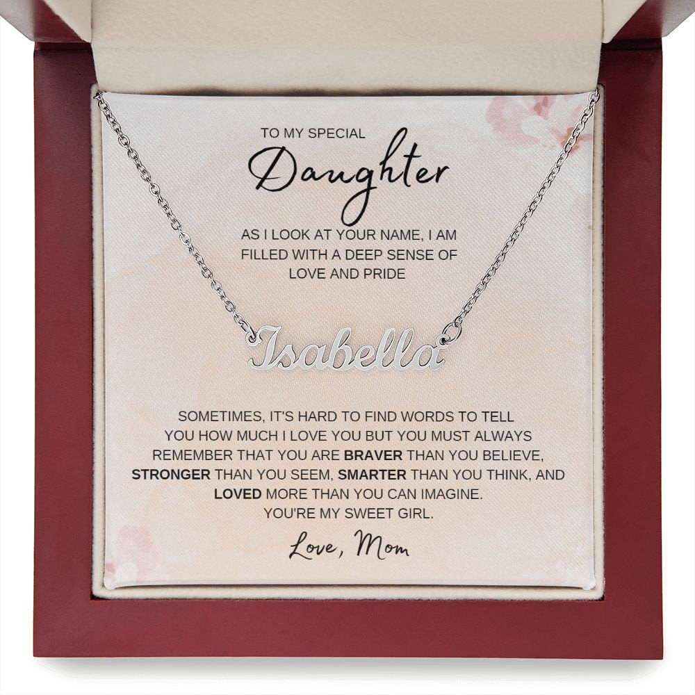 Personalized Name Necklace To My Daughter from Mom