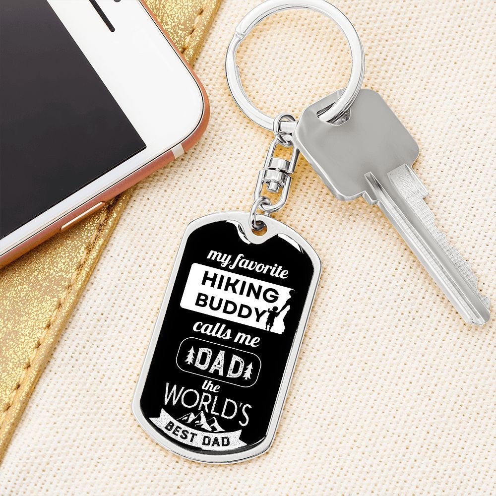 Gift to My Hiking Dad - Personalized Keychain for Dad