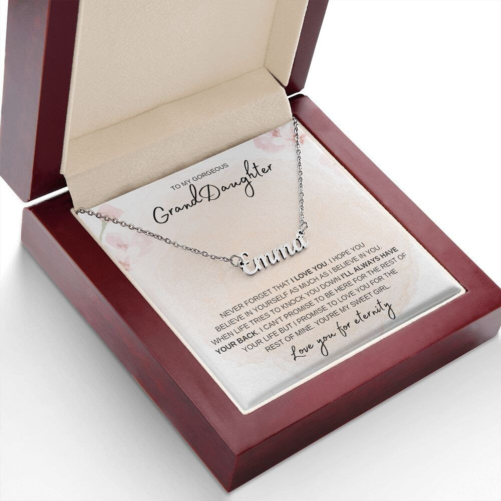 Personalized Name Necklace With Message Card and Box - Perfect Gift For Her Birthday, Graduation, Christmas