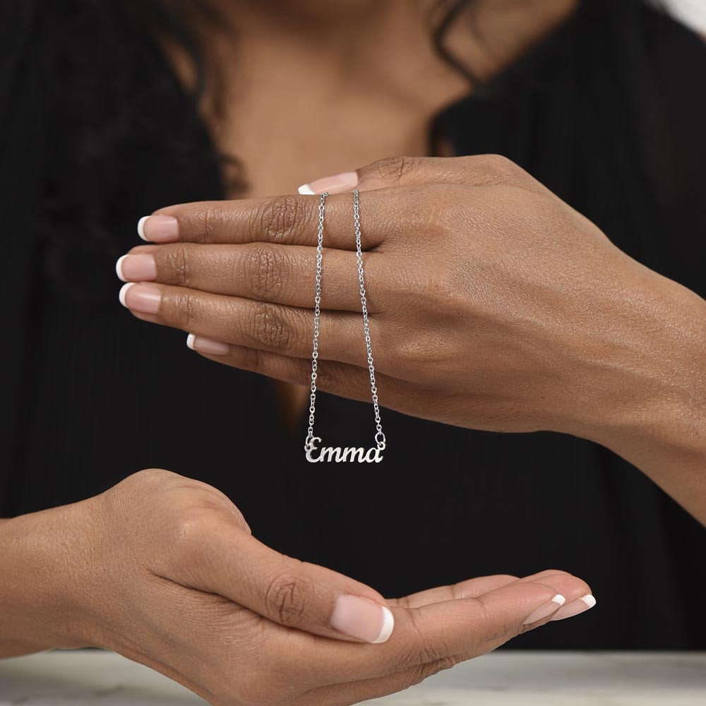 Personalized Name Necklace With Message Card and Box to My Daughter - Perfect Gift For Her Birthday, Graduation, Christmas