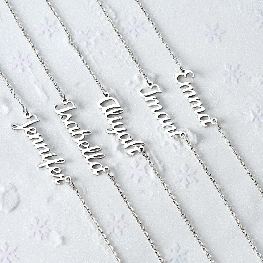 Personalized Silver Name Necklace from Dad - Perfect Christmas Gift to My Daughter, Graduation, Birthday
