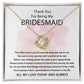Thank You For Being My Bridesmaid - Love Knot Necklace