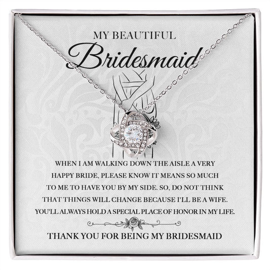 My Beautiful Bridesmaid - Thank You | Love Knot Necklace