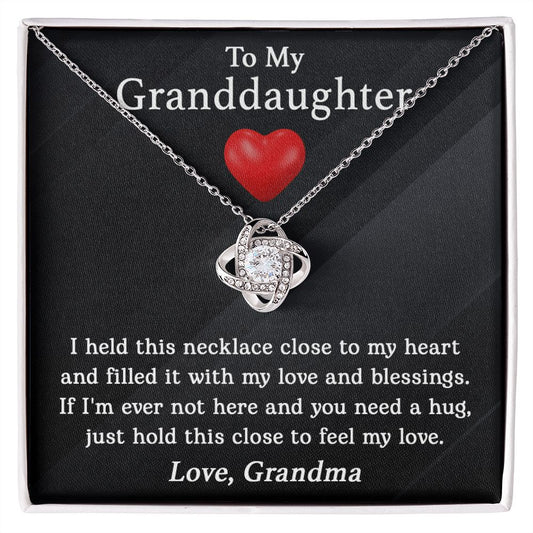 To My Granddaughter-Feel My Love | Love Knot Necklace