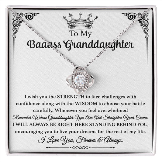 To My Badass Granddaughter | Love Knot Necklace
