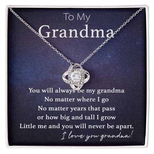 To My Grandma-Never Be Apart | Love Knot Necklace