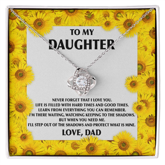 To my Daughter-Sunflower | Love Knot Necklace