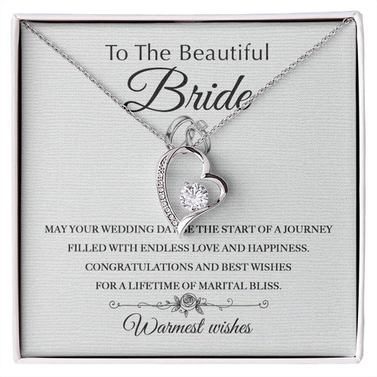 To My Beautiful Bride-Warmest Wishes | Forever Love Necklace