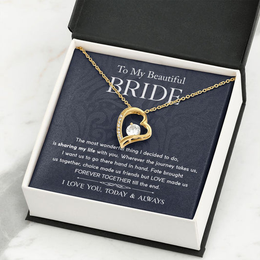 To My Beautiful Bride-Forever Together | Forever Love Necklace