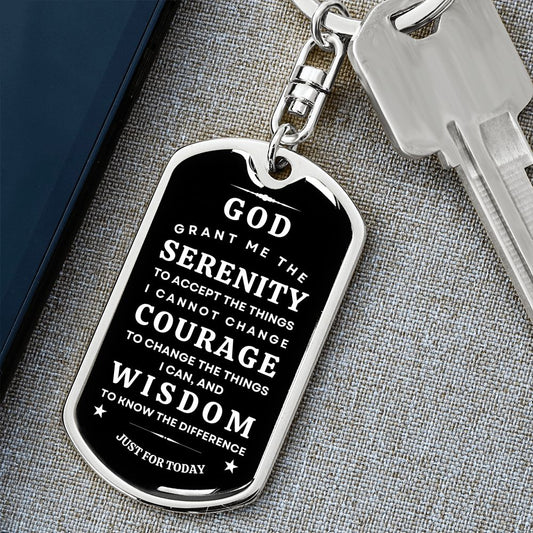 Keychain with Serenity Prayer for him or her