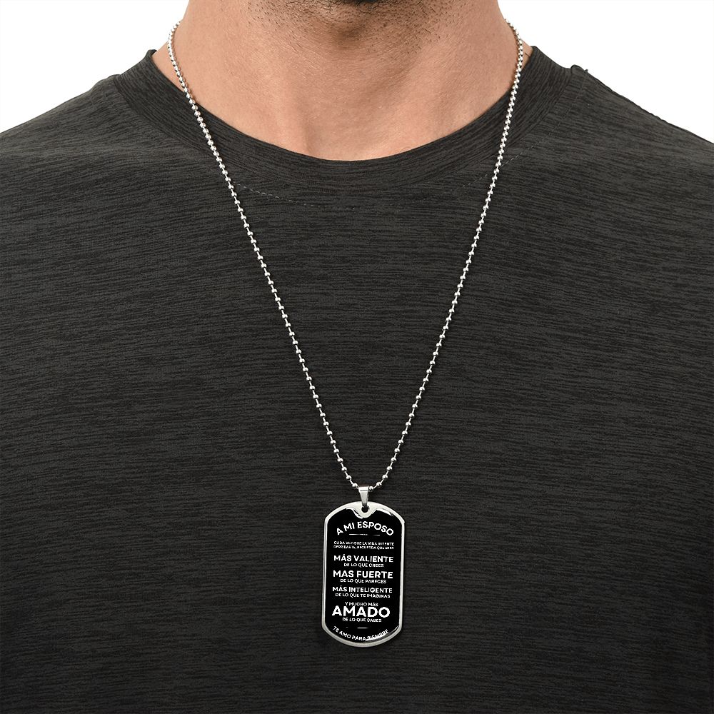 A Mi Esposo, Te Amo Para Siempre - Military Dog Tag Gift