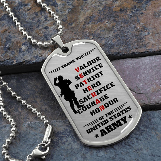 Veteran Military Tag | Thank You Necklace | Veterans Day US | Gift
